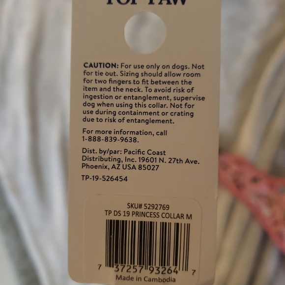 New Top Paw® Princess Dog Collar sz medium pink bow crown - Picture 7 of 11